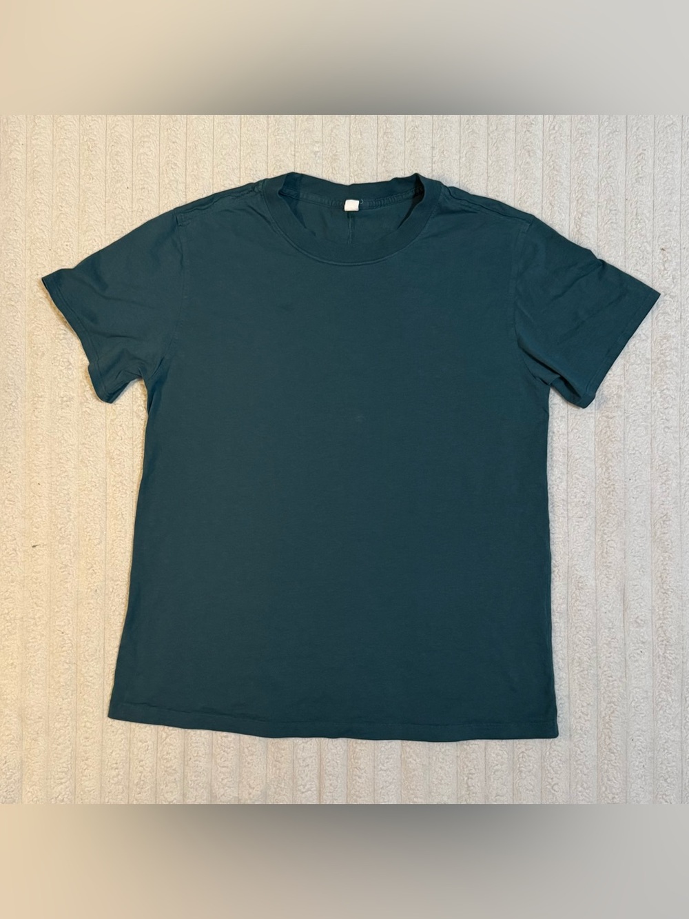Lululemon Athletica All Yours Cotton Tee Shirt In Drak Green/Teal Size 4
